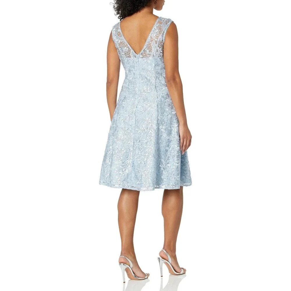 Adrianna Papell Women's Embroidered Midi Cocktail Dress, 8 - Picture 4 of 8